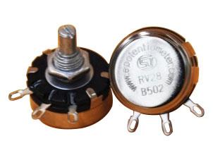 Потенциометр RV28 (однооборотный, с металлическим валом, 29 мм)