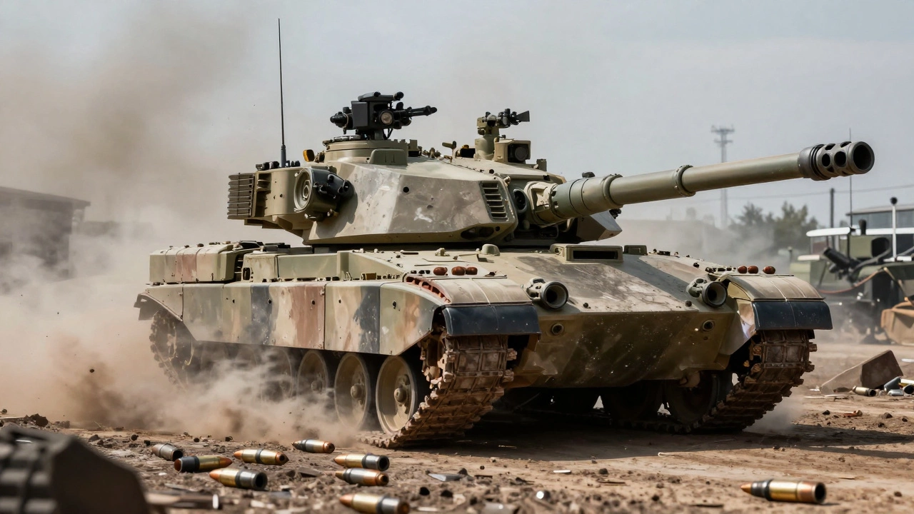 Танк Т-14 «Армата» стоит после прямых попаданий, его броня цела.